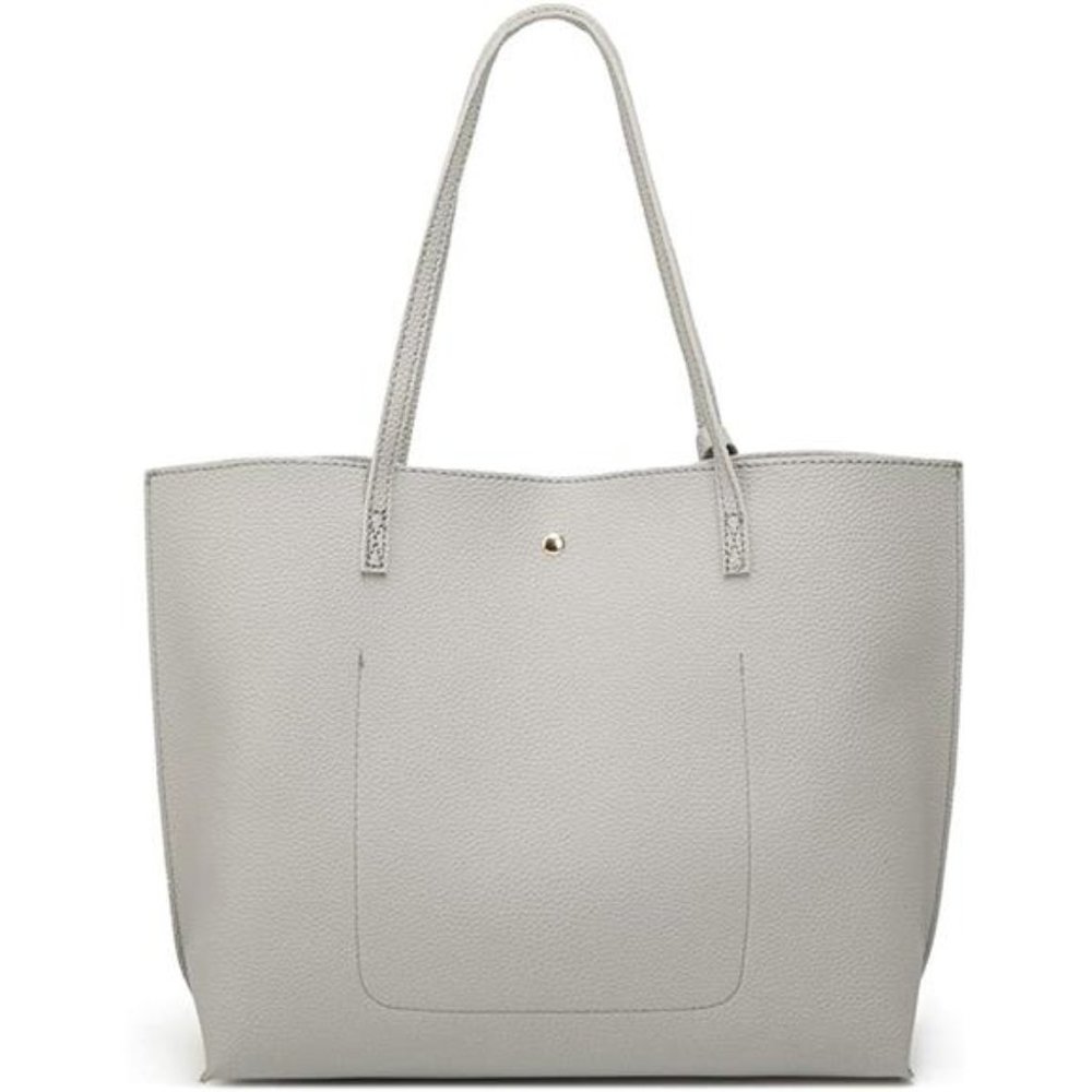 Women's Soft Faux Leather Tote Shoulder Bag Big Capacity Tassel Handbag